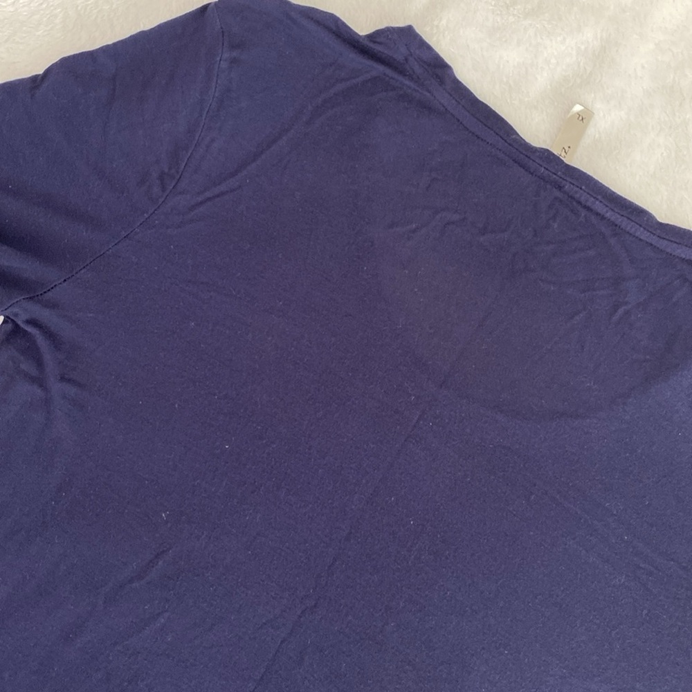 Super sheer navy long sleeve scoop neck shirt - Picture 11 of 17